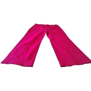 Loft Women's High-Rise Wide-Leg Petite Pants In Bright Pink Size 33/16